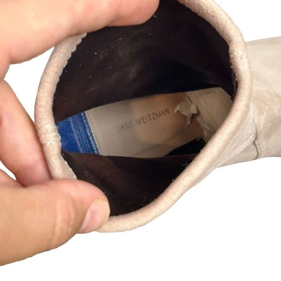 STUART WEITZMAN Boots Womens 6 Pink Margot Bootie Suede BLOCK CHUNKY SOCK $625 - Picture 10 of 12